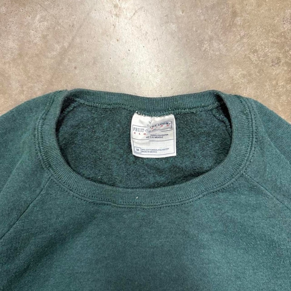 Vintage 90s Green Teddy Bear Grandma Style Boxy Fit Crewneck Sweatshirt Size XL - Picture 3 of 3